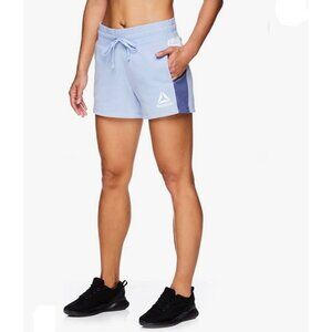 Reebok 3.5" Inseam Running Color Block French Terry Shorts Pockets Blue XXL